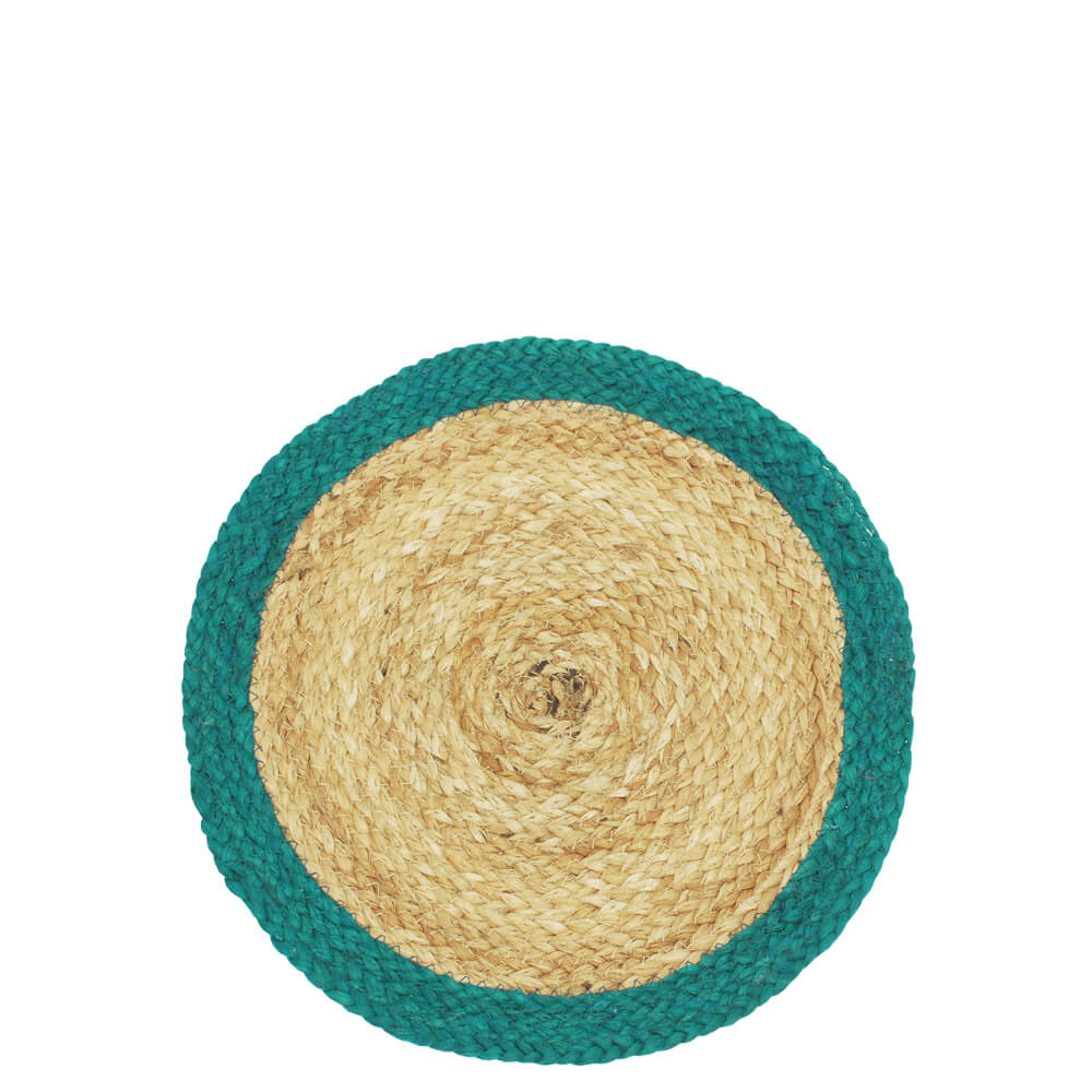 Walton & Co Circular Fiesta Green Jute Placemat